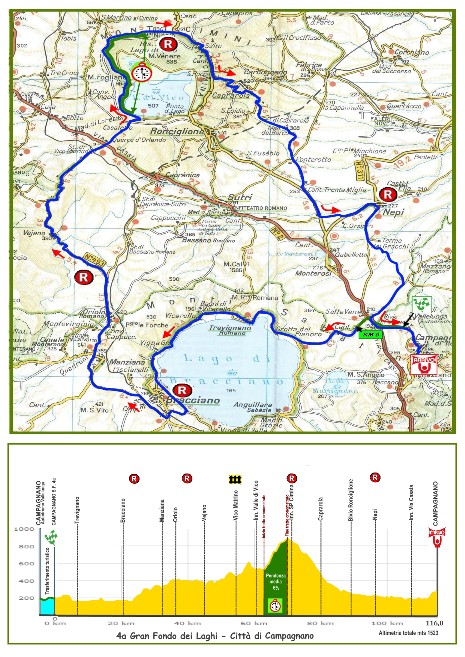 Percorso Granfondo dei Laghi 2016